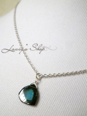 画像8: ブルー×グリーントルマリンスライスの1粒ネックレス