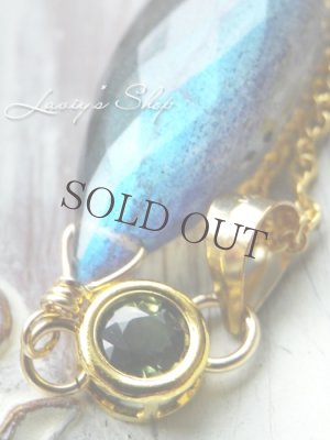 画像7: ブルーグリーンサファイアとラブラドライトのネックレス