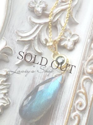 画像4: ブルーグリーンサファイアとラブラドライトのネックレス