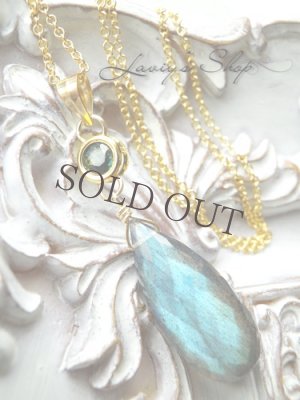 画像3: ブルーグリーンサファイアとラブラドライトのネックレス