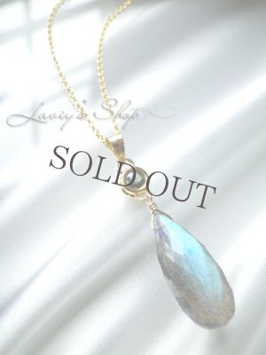 画像5: ブルーグリーンサファイアとラブラドライトのネックレス