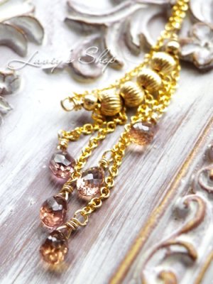 画像6: 非加熱/オータムカラーサファイアのフリンジネックレス