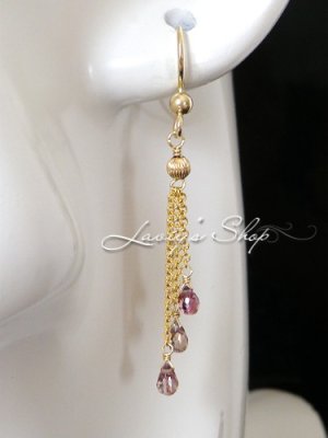 画像7: 非加熱/オータムカラーサファイアのフリンジピアス