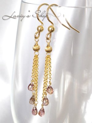 画像6: 非加熱/オータムカラーサファイアのフリンジピアス