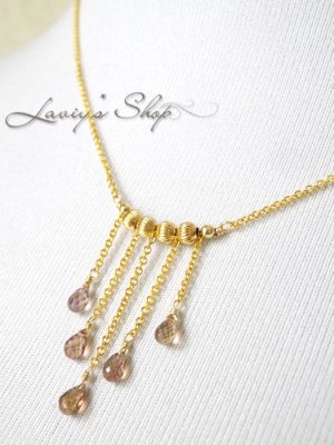 画像7: 非加熱/オータムカラーサファイアのフリンジネックレス