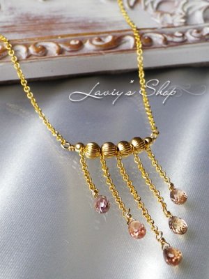 画像4: 非加熱/オータムカラーサファイアのフリンジネックレス