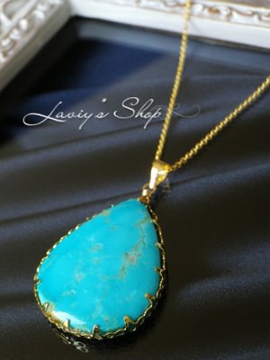 画像8: 大粒アリゾナ・キングマンターコイズのネックレス