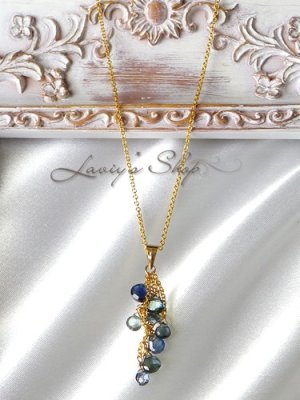 画像3: ブルー系サファイアのタッセルデザインネックレス