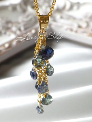 画像4: ブルー系サファイアのタッセルデザインネックレス