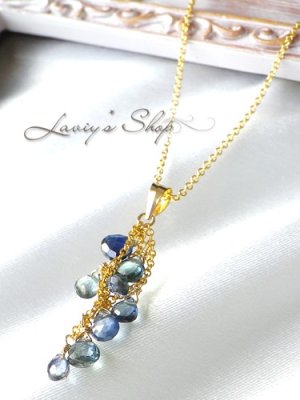 画像2: ブルー系サファイアのタッセルデザインネックレス