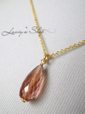 画像9: 宝石トルマリンブリオレットの1粒ネックレス(ロゼ)