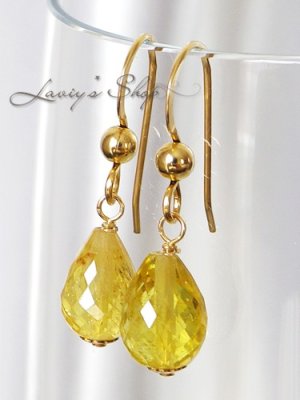 画像9: 宝石トルマリンブリオレットの1粒ピアス(カナリー)