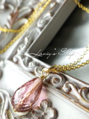 画像2: 宝石トルマリンブリオレットの1粒ネックレス(クラシカルピンク)