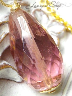 画像9: 宝石トルマリンブリオレットの1粒ネックレス(クラシカルピンク)