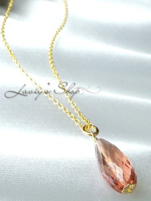 画像4: 宝石トルマリンブリオレットの1粒ネックレス(ロゼ)