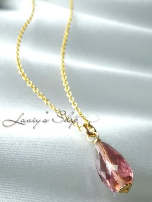 画像5: 宝石トルマリンブリオレットの1粒ネックレス(クラシカルピンク)