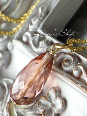 画像2: 宝石トルマリンブリオレットの1粒ネックレス(ロゼ)