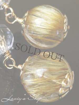 画像2: ゴールデンルチルとインディコライトのデザインピアス