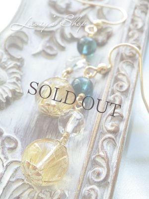 画像6: ゴールデンルチルとインディコライトのデザインピアス