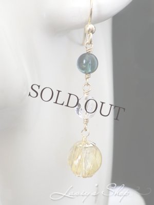 画像8: ゴールデンルチルとインディコライトのデザインピアス