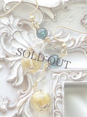 画像4: ゴールデンルチルとインディコライトのデザインピアス