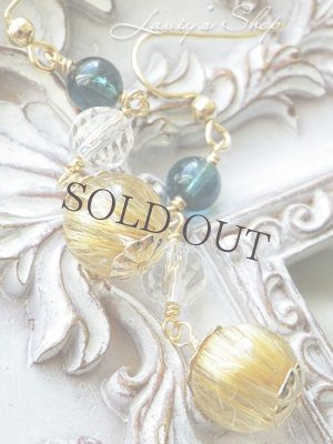 画像5: ゴールデンルチルとインディコライトのデザインピアス