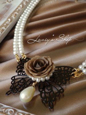 画像4: クラシカルローズと上質パールのバタフライチョーカー