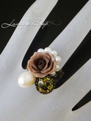 画像6: クラシカルローズと上質パールのアンティークデザインリング