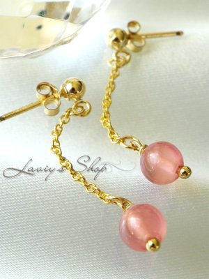 画像3: SAグレード！アルゼンチン産インカローズの1粒チェーンピアス