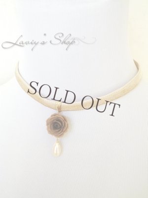 画像6: クラシカルローズと上質パールのベロアリボンチョーカー