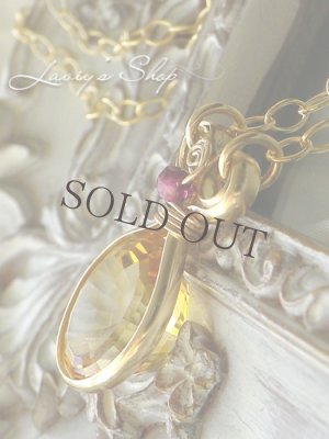 画像2: 非加熱大粒シトリンのワイヤーラップネックレス