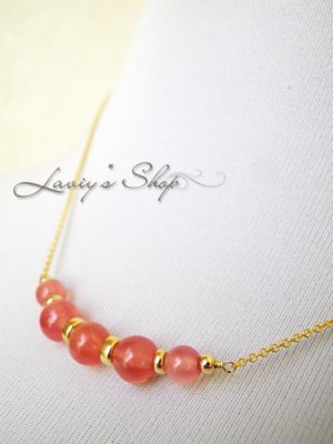 画像7: SAグレード！計10ct.アルゼンチン産インカローズのUラインネックレス