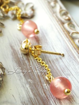 画像5: SAグレード！アルゼンチン産インカローズの1粒チェーンピアス