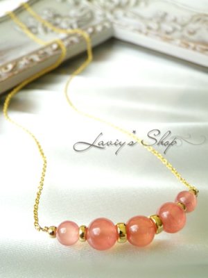 画像3: SAグレード！計10ct.アルゼンチン産インカローズのUラインネックレス