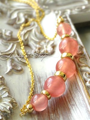 画像6: SAグレード！計10ct.アルゼンチン産インカローズのUラインネックレス