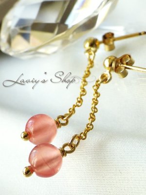 画像2: SAグレード！アルゼンチン産インカローズの1粒チェーンピアス