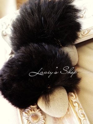 画像3: ラビットファーとベロアチャームのピアス