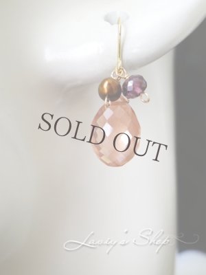 画像8: K18/オレゴンサンストーンと小粒Gemのデザインピアス