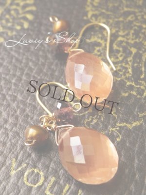 画像4: K18/オレゴンサンストーンと小粒Gemのデザインピアス