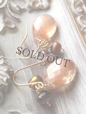 画像6: K18/オレゴンサンストーンと小粒Gemのデザインピアス