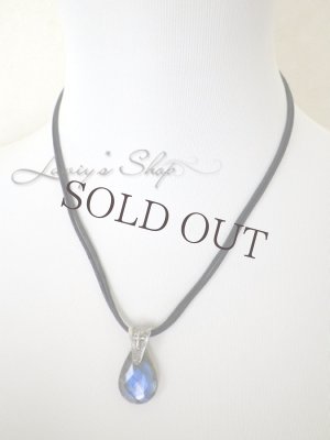 画像8: ユニセックスサイズ/大粒ラブラドライトのワックスコードネックレス