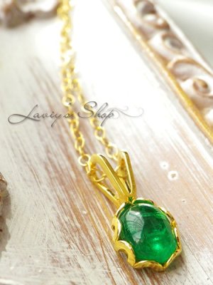画像6: コロンビア産宝石エメラルドカボションの1粒ネックレス