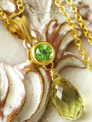 画像3: 2colorグロッシュラーガーネットのネックレス