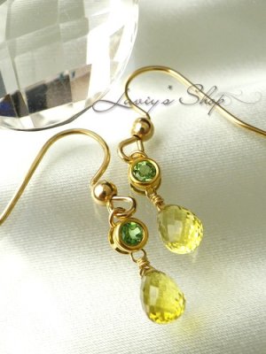 画像2: 2colorグロッシュラーガーネットのピアス