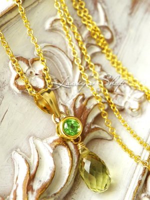 画像2: 2colorグロッシュラーガーネットのネックレス