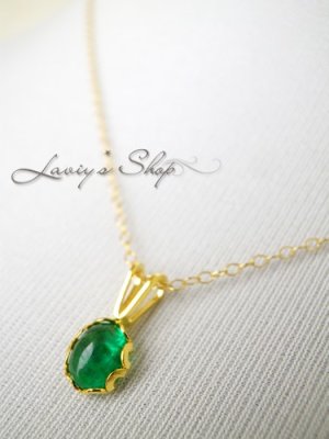 画像7: コロンビア産宝石エメラルドカボションの1粒ネックレス