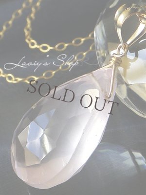 画像2: ブラジル産大粒ローズクォーツの1粒ネックレス