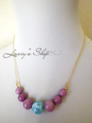 画像7: 大珠高品質ラリマールとフォスフォシデライトのネックレス