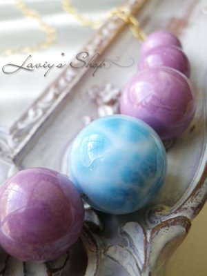 画像5: 大珠高品質ラリマールとフォスフォシデライトのネックレス