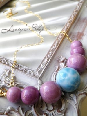 画像3: 大珠高品質ラリマールとフォスフォシデライトのネックレス